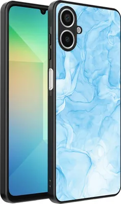 Produktbild von Smartphonica Handytasche Passend für Samsung Galaxy A06 mit Marmordruck - TPU Rückendeckung Fall Marmor Design - Hellblau