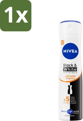 Obrázek produktu pro NIVEA - Deodorant ve spreji - Black & White Ultimate Impact - Antiperspirant - 150 ml - 1 balení