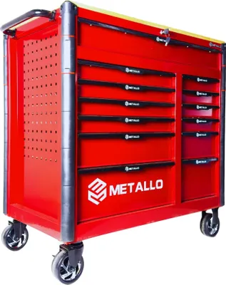 Produktbild von Werkstattwagen XXL, befüllt bestückt gefüllt mit Werkzeug, Holzplatte Umfangreich bestückt: Steck/Ratschen, Torx, Zangen Chrom-Vanadium-Stahl