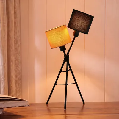 Produktbild von cagü: Design Retro Tischlampe IRIS Schwarz-Bunt 55cm Höhe