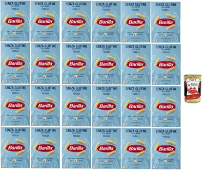 Produktbild von Barilla Glutenfrei Fusilli – 24 x 400 g (9,6 kg) | Spiralnudeln aus Mais & Vollkornreis, al dente in 11 Min., 100% italienisch, vegan & glutenfrei – ideal zu Tomatensaucen + Italian Gourmet polpa