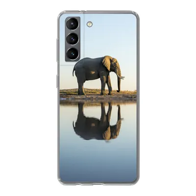 Produktbild von MuchoWow® Handyhülle Schutzhülle Hülle für Samsung Galaxy S21 Elefant - Wasser - Bäume - Tiere - Natur Silikon Softcase Handy Hülle - Softcase
