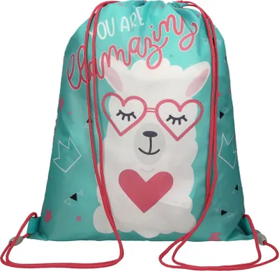 Produktbild von BAMBINO Turnbeutel Sportbeutel Rucksack Tasche LAMA leicht bunt Kinder Mädchen
