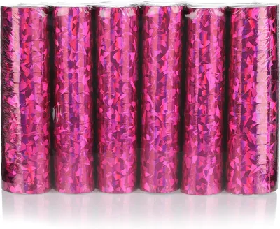 Productafbeelding van Luchtslangen Roze Glitter - Feestdecoratie Slingers - Feestelijke Sfeer Creëren - Metallic Glitter Effect - 6 Rollen 380 cm - Roze