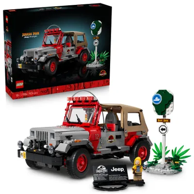 Produktbild von LEGO Jurassic World: Jurassic Park Jeep Wrangler - Modellauto Bauset für erwachsene Autofans - Inklusive Seilwinde, Stoffverdeck & Dennis Nedry Minifigur - DIY Geschenk für Filmfans - 77984