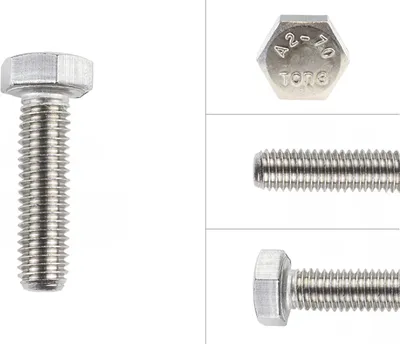 Image de Vis à tête hexagonale en acier inoxydable M8 x 30 mm - 100 pièces