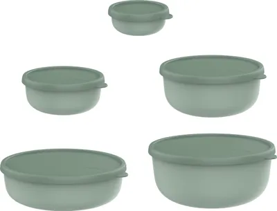 Produktbild von Mepal - Mikrowellengeschir set 5 teilig Lumina - Frischhaltedosen mit Deckel für Kühlschrank, Gefrierschrank, Dampfgarer & Mikrowelle -  - Aufbewahrungsbox - 7.5 l - Nordic sage