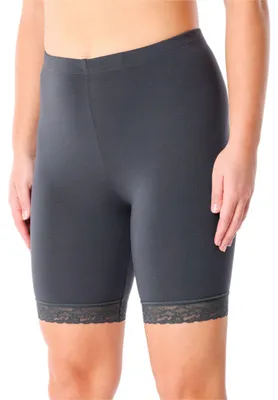 Image de Leggings courts pour femme Merry Style avec dentelle, pantalon de loisirs taille haute, pantalon de cycliste en viscose MS10-431 (Graphite, XS)
