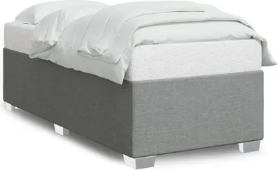 Produktbild von Bettgestell Hellgrau 100x200 cm Stoff, Klassische Betten 2024 Neu