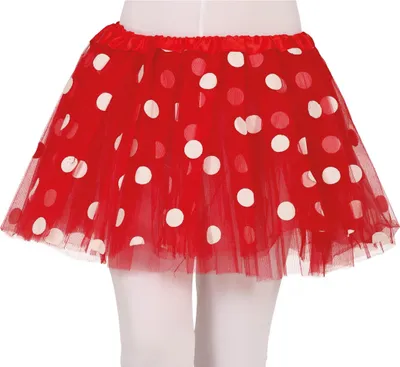 Produktbild von Maus Kostüm Tutu Rot Weiß Polka Punkte Karneval Ballett Kinder Party Fasching Tüll Fröhlich Fantasievoll Tanz Rock, Farbe: Rot