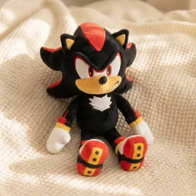 Produktbild von Shadow the Hedgehog Sonic Plüschtier 30 cm – Kuschelfigur Sonic, Tails, Knuckles, Shadow & Amy – Geschenk für Kinder & Fans
