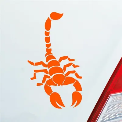 Produktbild von Auto Aufkleber Skorpion Krebs Motorrad Sternzeichen 15x8,5 cm Orange Sticker Heckscheibenaufkleber