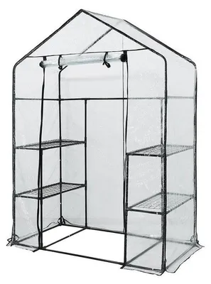 Obrázek produktu pro Skleník Kweekkas, rozměry 143x73x195 cm - fóliový skleník se 4 policemi a kovovou konstrukcí - průhledný