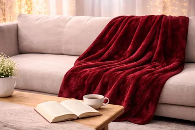 Produktbild von RHP Premium Tagesdecke 180x200 cm | Kuscheldecke Sofadecke Couchdecke Rot