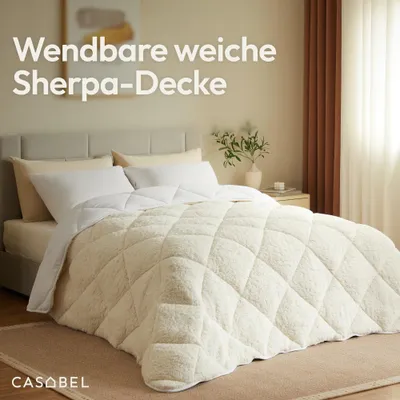 Produktbild von CASABEL Wende-Sherpa-Bettdecke 450 g/m², kuscheliger Komfort, 220x240cm