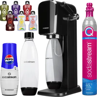Zdjęcie produktu dla Saturator Sodastream Art Czarny Butelka + Syrop Pepsi + Dodatki