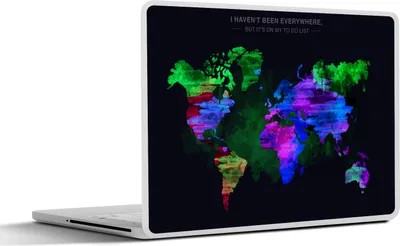 Produktbild von MuchoWow® Laptop Aufkleber Sticker Cover Weltkarte - Farbe - Bunt 36.5x27.5 cm - Laptop-Sticker