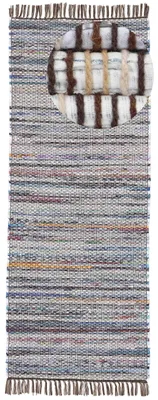 Produktbild von Flachgewebeteppich Kelim Chindi Läufer Braun 80x400 cm | Moderner Teppich für Wohn- und Schlafzimmer