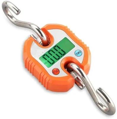 Productafbeelding van Digitale Hangweegschaal - Bagageweegschaal Haken - Bagage Wegen - Hoge Precisie - 150 kg / 50 g - Oranje