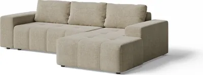 Obrázek produktu pro Rohová sedací souprava s funkcí spaní L – béžová – 264x78x155 cm – pravá – pohovka do obývacího pokoje – rozkládací sedací souprava – ORION