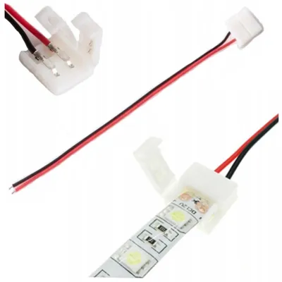 Obrázok produktu pre Spojka pre LED pásik SMD MONO 10 mm, jednostranná, s káblom na pripojenie k LED pásikom