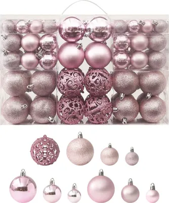 Produktbild von vidaXL 100-tlg. Weihnachtskugel-Set Rosa