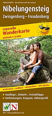 Obrázek produktu pro Nibelungensteig, Zwingenberg – Freudenberg Turistická mapa 1 : 25 000