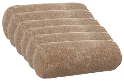 Image de vidaXL, housses de coussin, 6 pièces, HEERLEN, couleur marron, diamètre 15 x 40 cm, tissu en chenille
