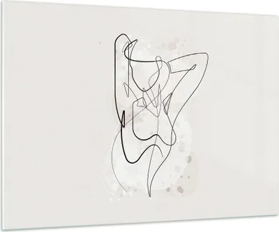 Produktbild von Bilder auf glas - Einteilig - Linie Frau Linie - 100x70cm - Glasbilder - Wandbilder - Bilder - zum Aufhängen bereit - Wanddekoration aus Glas - Glas Bilder - Wandbild auf Glas - GAA100x70-5119