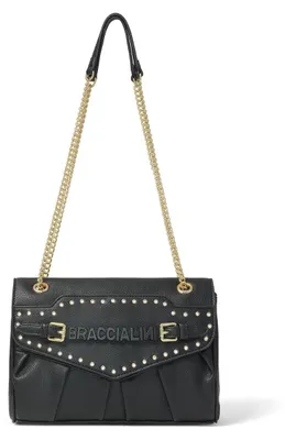 Obrázok produktu pre Dámska Crossbody Taška Braccialini Čierna Reťazový Popruh z Ekokože Black B UNICA 28x18x9 cm B17131-NERO