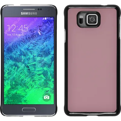 Produktbild von PhoneNatic Case kompatibel mit Samsung Galaxy Alpha - Hülle rosa Lederoptik Hard-case + 2 Schutzfolien