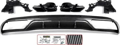 Produktbild von Heckstoßstangen-Diffuser mit Auspuffblenden – Glänzend Schwarz – Für Mercedes W205 C200/C300 Sedan (2015–2018) – Sportlich & Premium