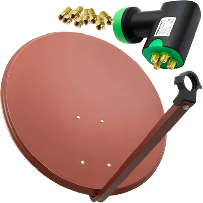 Produktbild von PremiumX SAT Anlage 100cm Antenne ALU GreenDiamond Quad LNB F-Stecker