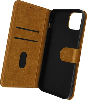 Produktbild von Avizar, Kunstleder-Klappetui mit Standfunktion für Apple iPhone 14 Plus, Braun