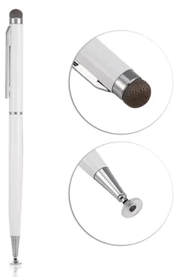 Image de Embout en tissu universel de rechange pour stylet capacitif, compatible iOS/Samsung, blanc