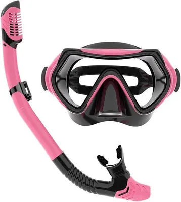 Productafbeelding van Panoramisch groothoekmasker en anti-condens snorkelset - Professionele snorkelset voor volwassenen