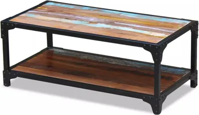 Image de vidaXL Table basse en vieux bois massif