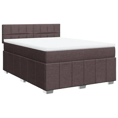 Produktbild von vidaXL Boxspringbett mit Matratze Dunkelbraun 140x200 cm Stoff