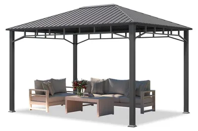 Produktbild von Gartenpavillon 3x4 m Stahldach Hardtop, ohne Seitenteile, Pfosten 9x9 cm