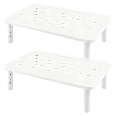 Immagine prodotto di Omgoods - 2 supporti per monitor - Rialzi monitor regolabili per laptop e PC