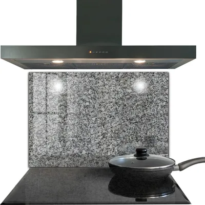 Produktbild von Spritzschutz aus Glas Küchenrückwand - Wandschutz für Herd und Spüle - 80x60 cm - Granit Naturstein