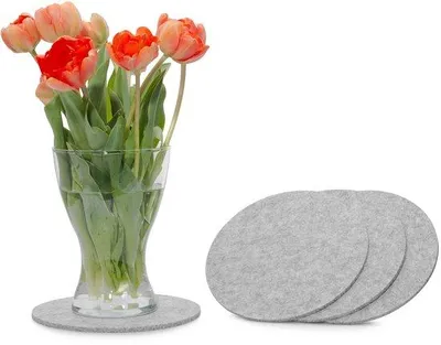 Produktbild von Runde Vilten Untersteller 25cm Lichtgrau Glasuntersteller