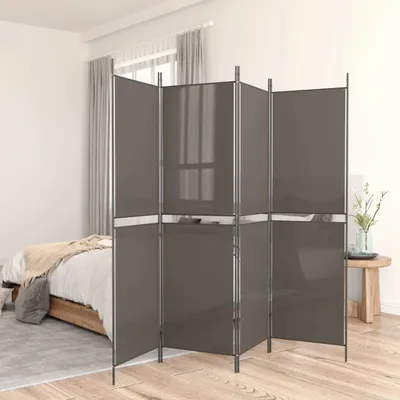 Zdjęcie produktu dla vidaXL 5-częściowy parawan antracyt 250x180 cm tkanina - przegroda pokoju - parawan - przegroda pokoju - ścianka działowa