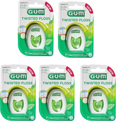 Produktbild von 5x  GUM Twisted Floss 5 x 30m Zahnseide