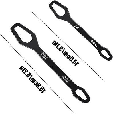 Produktbild von Universal-Set mit doppeltem Schlüsselende, verstelbarer Schraubenschlüssel (3-8, 8-17, 8-13, 14-22) - Schraubenschlüssel Cr-V-Vanadium-Stahl (2 Stück)