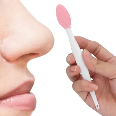 Produktbild von Weiche Silikon Nasenreinigungsbürste Tiefenreinigung Doppelseitiges Peeling LippenbürstePink