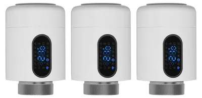 Obrázek produktu pro Vigevee Chytrý termostat pro radiátory, WiFi, ovládání přes aplikaci, kompatibilní s platformami Smart Life/Tuya, 7 adaptérů, bílý, sada 3 kusů