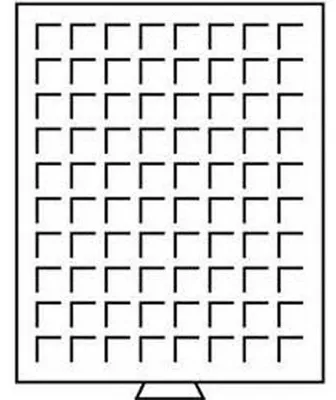 Image de Boîte à monnaie 80 compartiments carrés jusqu'à 24 mm Ø, fumé