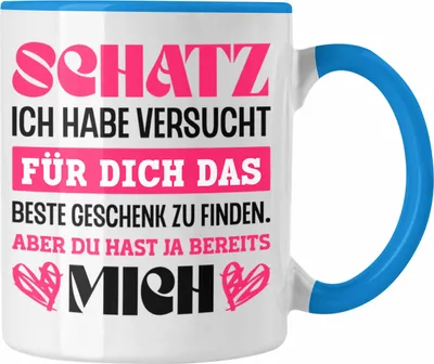 Produktbild von Trendation - Lustige Tasse für Freund Freundin Valentinstag Geschenkidee für Sie Ihn Ich Habe Versucht Das Perfekte Geschenk Zu Finden (Blau)