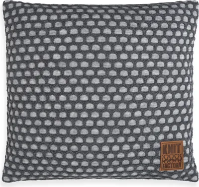 Produktbild von Knit Factory Mila Kissen - Grau/Anthrazit - 50x50 cm
